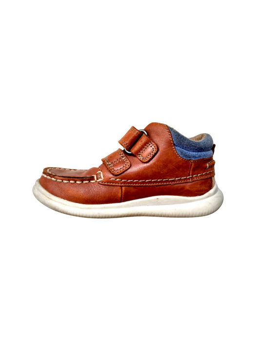 A Brown Sneakers from Clarks in size 3T for boy. (Back View)