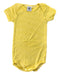 A Yellow Short Sleeve Bodysuits from Petit Bateau in size 6-12M for girl. (Front View)