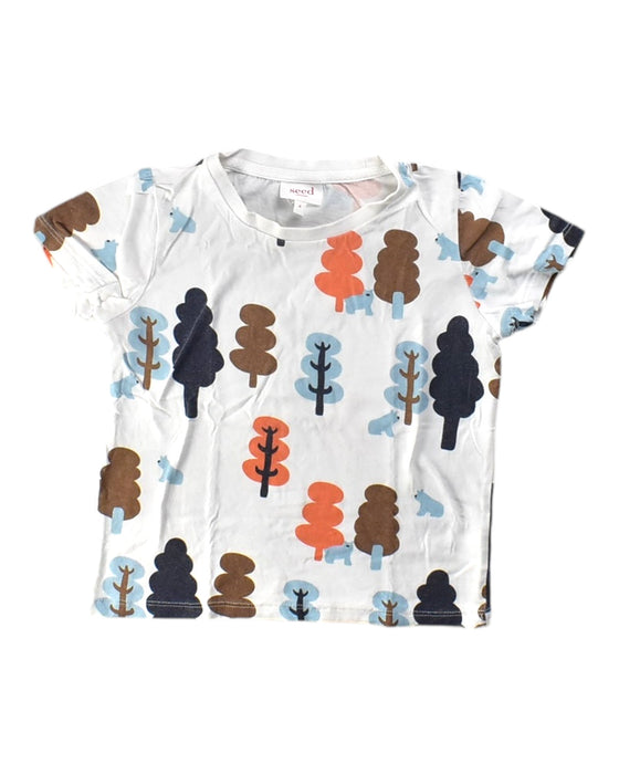 A White Short Sleeve T Shirts from Seed in size 4T for boy. (Front View)