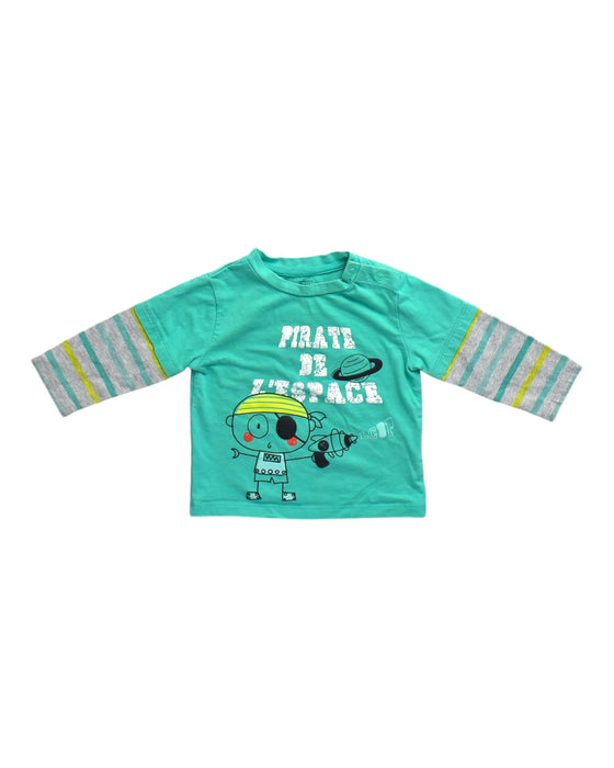 A Teal Long Sleeve Tops from La Compagnie des Petits in size 6-12M for boy. (Front View)