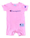 A Pink Short Sleeve Rompers from Champion in size 3-6M for girl. (Front View)
