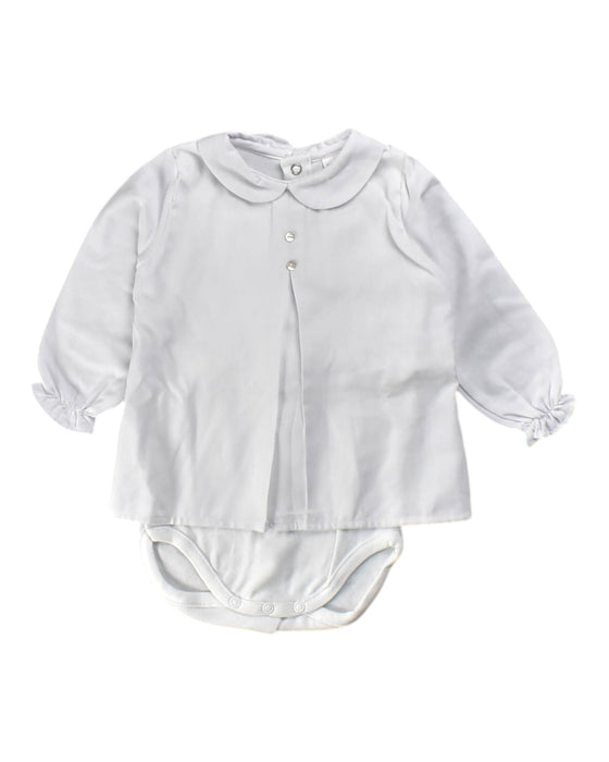 A White Long Sleeve Bodysuits from Dona Carmen in size 18-24M for neutral. (Front View)