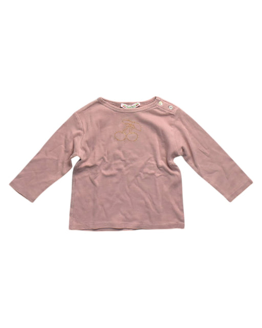 A Pink Long Sleeve Tops from Bonpoint in size 6-12M for neutral. (Front View)