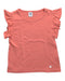 A Peach Short Sleeve Tops from Petit Bateau in size 5T for girl. (Front View)
