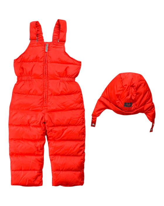 A Red Snowsuits from Il Gufo in size 3T for neutral. (Back View)