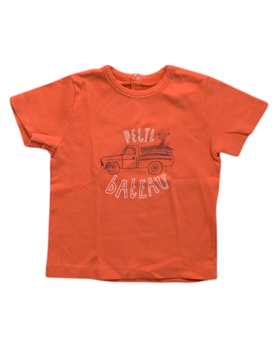 A Orange Short Sleeve T Shirts from Petit Bateau in size 18-24M for neutral. (Front View)
