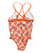 A Orange Swimsuits from Cabana Life in size 18-24M for girl. (Back View)