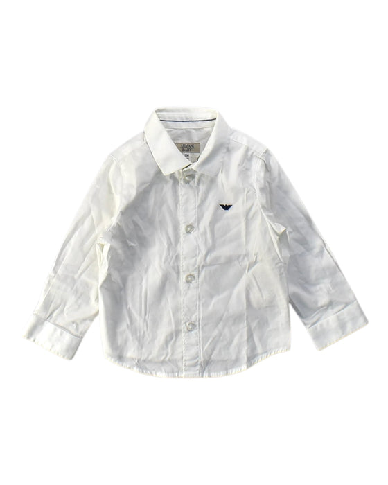 A White Long Sleeve Shirts from Armani Baby in size 6-12M for neutral. (Front View)