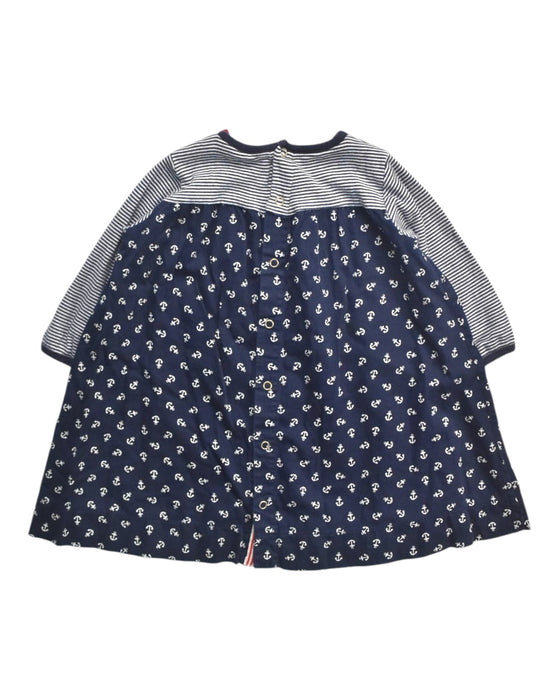 A Navy Long Sleeve Dresses from Petit Bateau in size 18-24M for girl. (Back View)