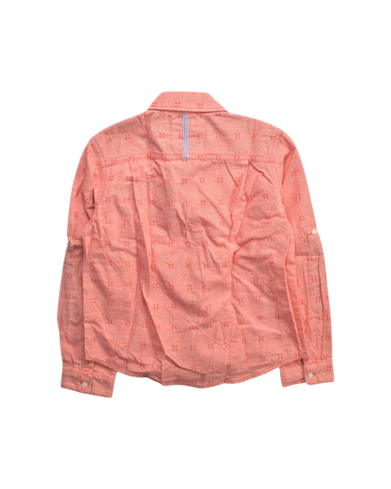 A Peach Long Sleeve Shirts from Gingersnaps in size 6T for boy. (Back View)
