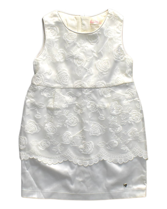 A Beige Sleeveless Dresses from bloomB in size 7Y for girl. (Front View)