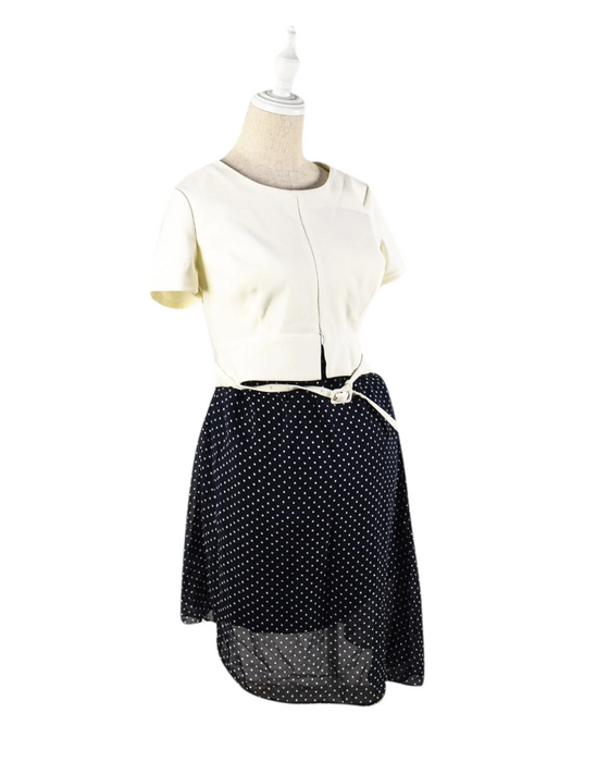 A Navy Short Sleeve Dresses from Seraphine in size S for maternity. (Front View)