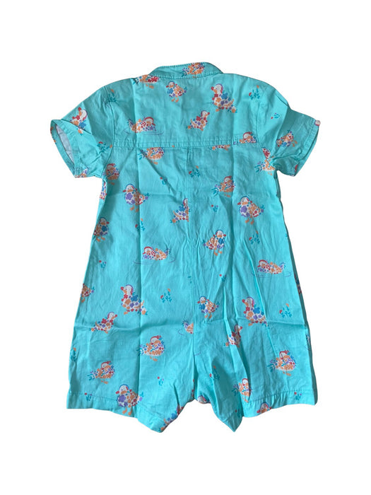 A Blue Short Sleeve Rompers from Elly in size 6-12M for boy. (Back View)