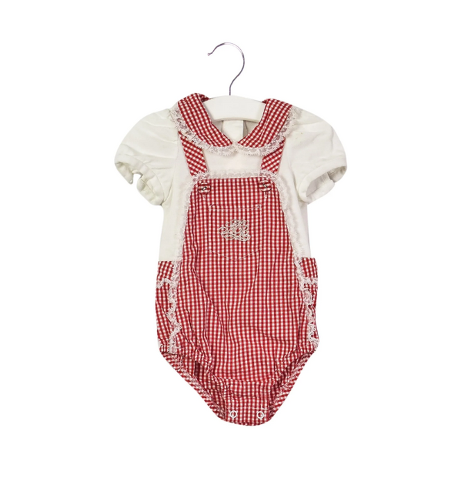A Red Short Sleeve Bodysuits from Nicholas & Bears in size 3-6M for girl. (Front View)