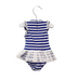 A Blue Short Sleeve Rompers from Nicholas & Bears in size 3-6M for girl. (Back View)