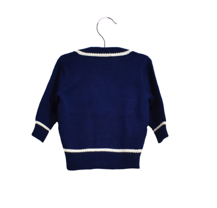A Navy Cardigans from Familiar in size 6-12M for boy. (Back View)