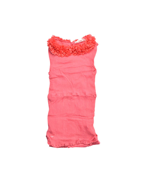A Pink Sleeveless Dresses from Chateau de Sable in size 3T for girl. (Front View)