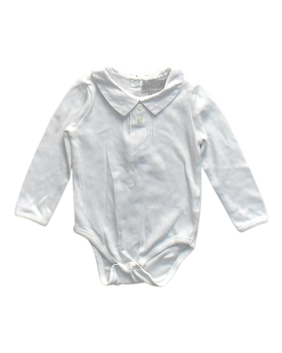 A White Long Sleeve Bodysuits from John Lewis in size 6-12M for neutral. (Front View)