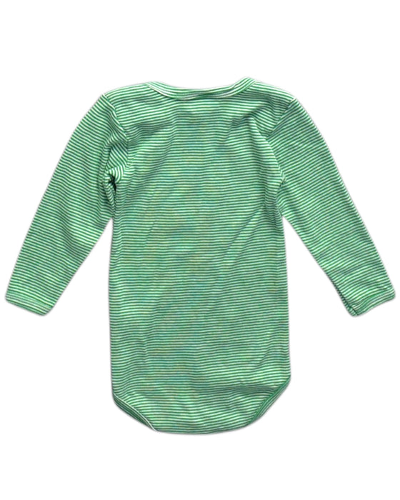 A Green Long Sleeve Bodysuits from Petit Bateau in size 6-12M for neutral. (Back View)