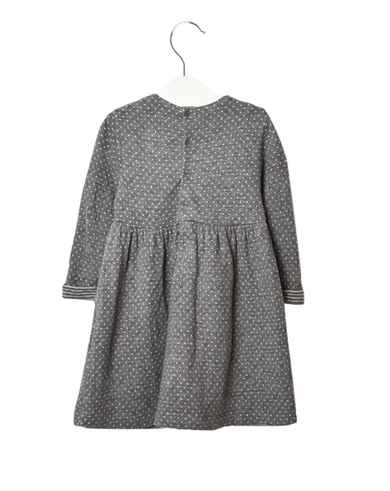 A Grey Long Sleeve Dresses from Il Gufo in size 6-12M for girl. (Back View)