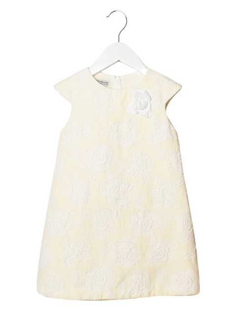 A White Short Sleeve Dresses from I Pinco Pallino in size 4T for girl. (Front View)