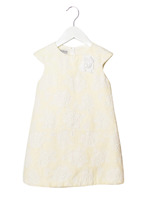 A White Short Sleeve Dresses from I Pinco Pallino in size 4T for girl. (Front View)