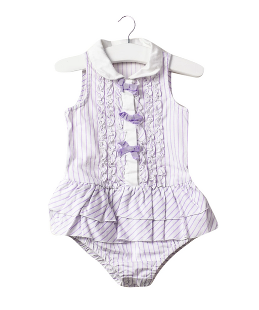 A Purple Bodysuits from Nicholas & Bears in size 3-6M for girl. (Front View)