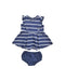 A Navy Dress Sets from Ralph Lauren in size 3-6M for girl. (Front View)