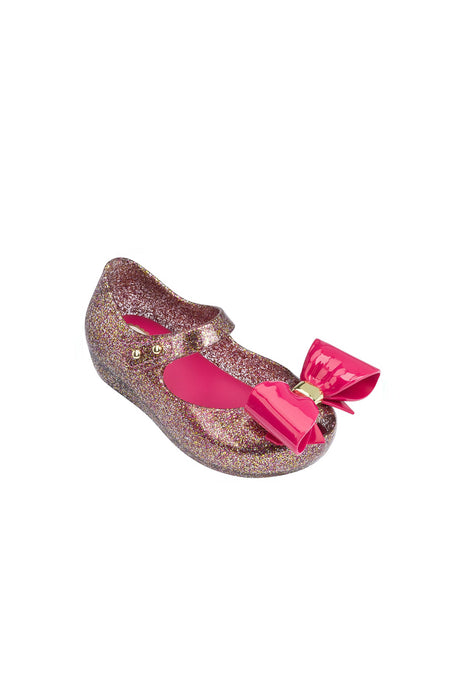 A Pink Flats from Mini Melissa in size 6T for girl. (Back View)