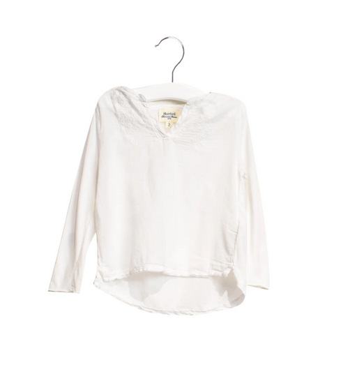 A White Long Sleeve Tops from Hartford in size 2T for girl. (Front View)