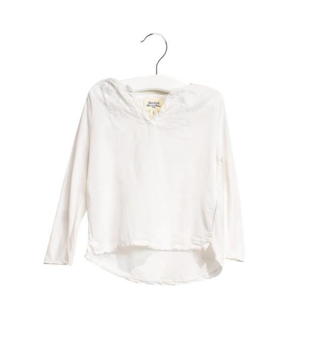 A White Long Sleeve Tops from Hartford in size 2T for girl. (Front View)