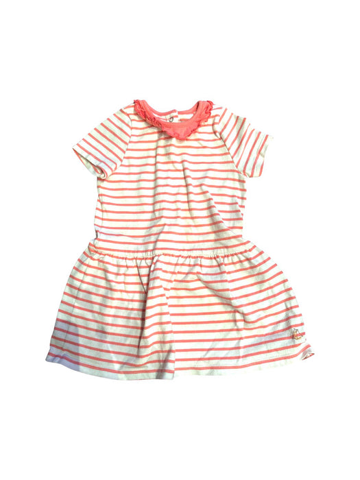 A Peach Short Sleeve Dresses from Petit Bateau in size 12-18M for girl. (Front View)