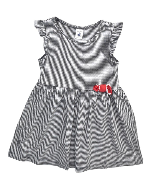 A White Sleeveless Dresses from Petit Bateau in size 4T for girl. (Front View)