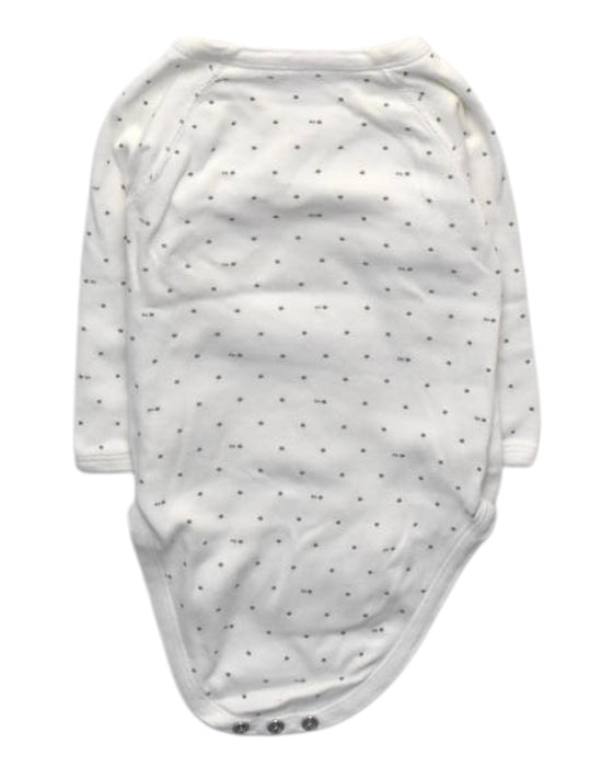 A White Long Sleeve Bodysuits from Petit Bateau in size 3-6M for girl. (Back View)