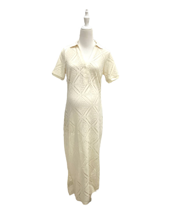 A Ivory Short Sleeve Dresses from Seraphine in size Maternity-M for maternity. (Back View)