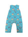 A Blue Overall Shorts from Little Green Radicals in size 12-18M for boy. (Back View)