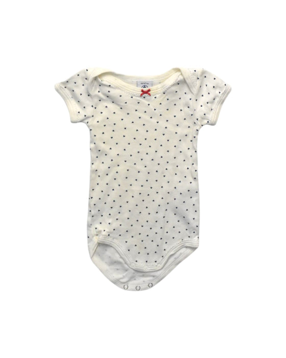 A White Short Sleeve Bodysuits from Petit Bateau in size 6-12M for girl. (Front View)