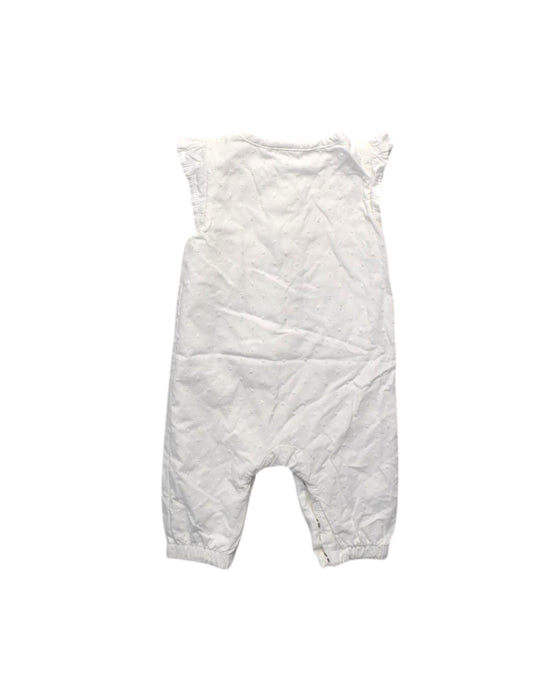 A White Sleeveless Rompers from Peter Rabbit in size 3-6M for girl. (Back View)