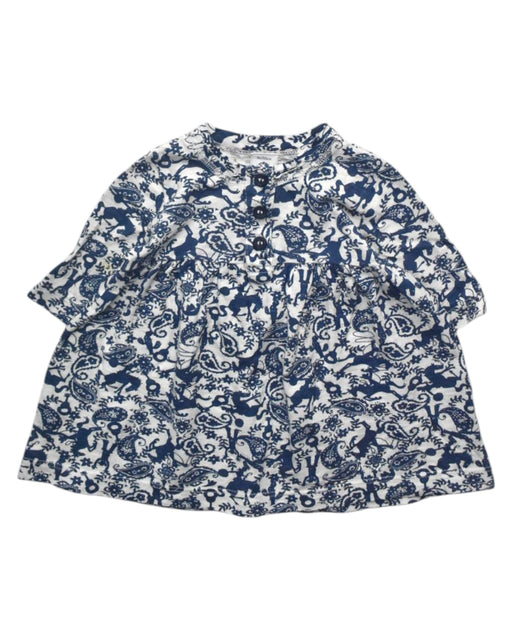 A Navy Short Sleeve Dresses from Petit Bateau in size 3-6M for girl. (Front View)