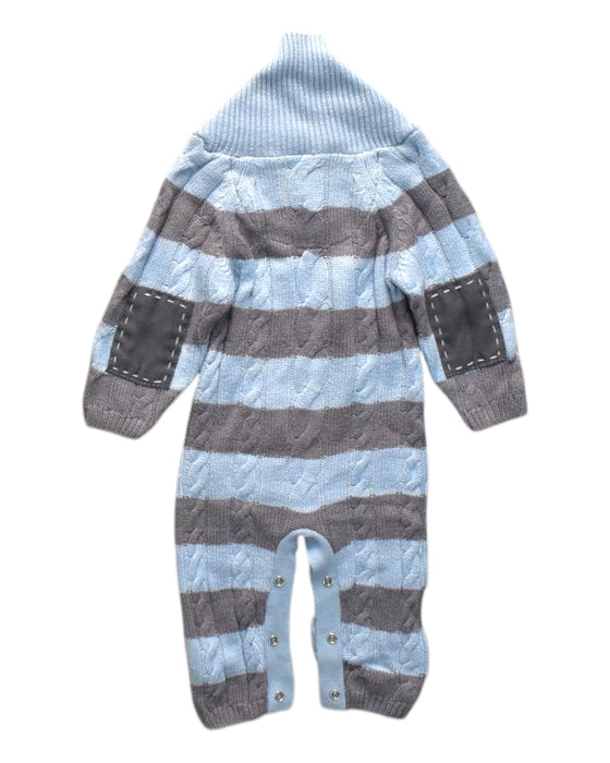 A Blue Long Overalls from Chateau de Sable in size 0-3M for neutral. (Back View)