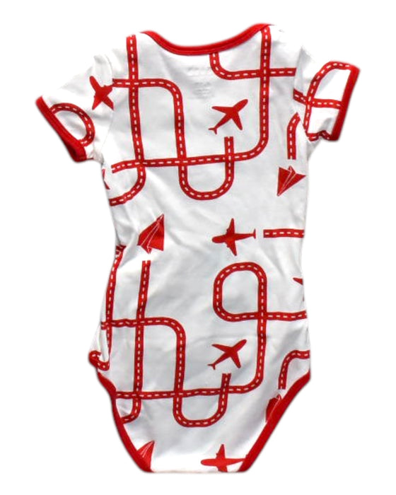 A Red Short Sleeve Bodysuits from Oeteo in size 6-12M for neutral. (Back View)