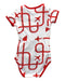 A Red Short Sleeve Bodysuits from Oeteo in size 6-12M for neutral. (Back View)