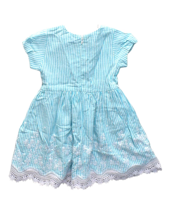 A Blue Short Sleeve Dresses from Mayoral in size 3T for girl. (Back View)