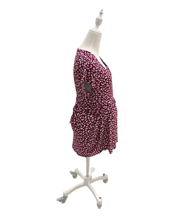 A Burgundy Short Sleeve Dresses from Jojo Maman Bébé in size Maternity-M for maternity. (Back View)