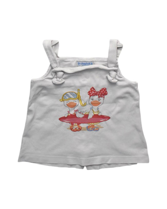 A White Sleeveless Tops from Mayoral in size 3T for girl. (Front View)