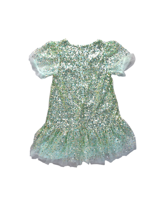 A Green Short Sleeve Dresses from Seed in size 10Y for girl. (Back View)