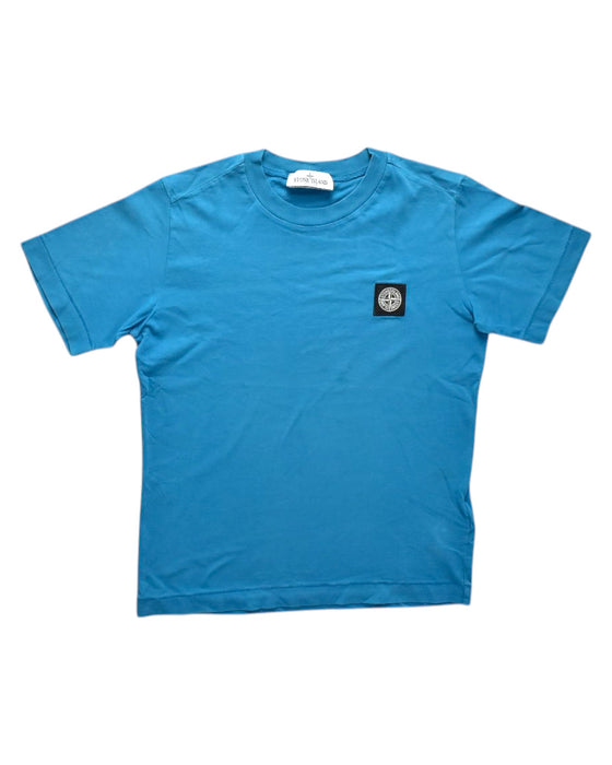 A Blue Short Sleeve T Shirts from Stone Island in size 10Y for boy. (Front View)