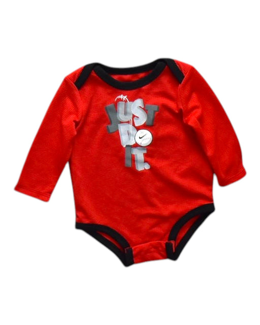 A Red Long Sleeve Bodysuits from Nike in size 3-6M for neutral. (Front View)