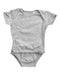 A Grey Short Sleeve Bodysuits from Oeteo in size 6-12M for neutral. (Front View)