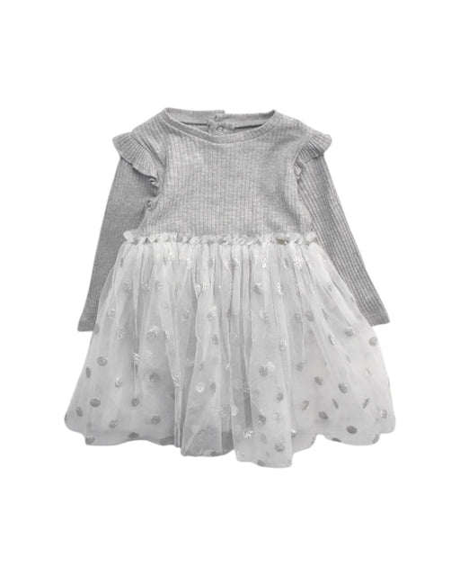 A Grey Long Sleeve Dresses from Mayoral in size 6-12M for girl. (Front View)